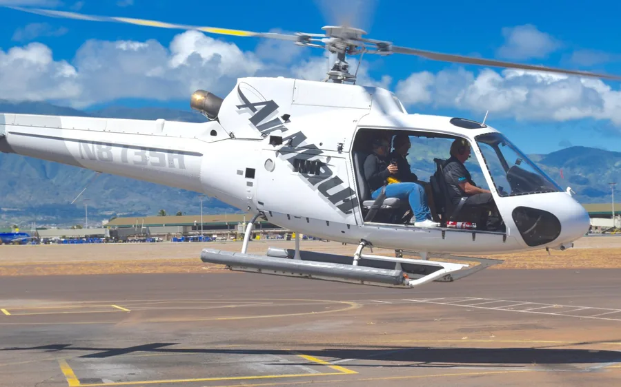 A doors-off helicopter flight over West Maui and Molokai