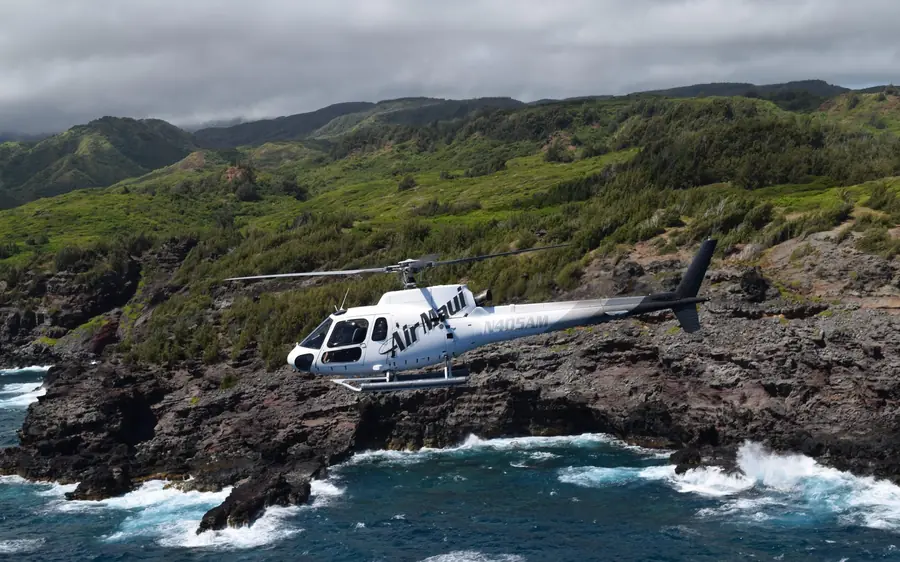 West Maui and the island of Molokai from a helicopter